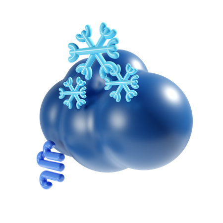 Chutes de neige venteuses  3D Icon