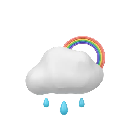 Chuva com arco-íris  3D Icon