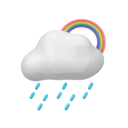 Chuva com arco-íris  3D Icon