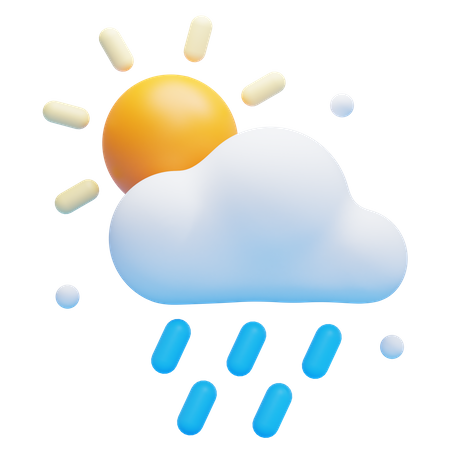 Chuva ensolarada  3D Icon