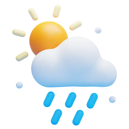 Chuva ensolarada  3D Icon