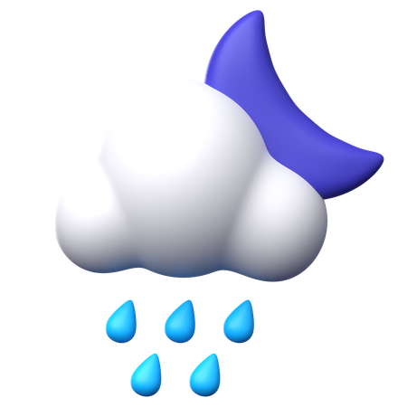 Noite de chuva  3D Icon