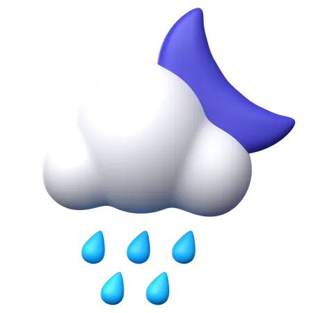 Noite de chuva  3D Icon