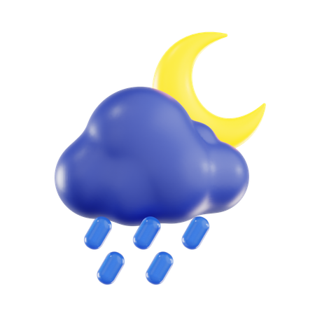 Chuva noturna  3D Icon