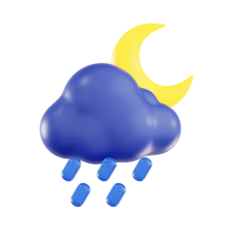 Chuva noturna  3D Icon