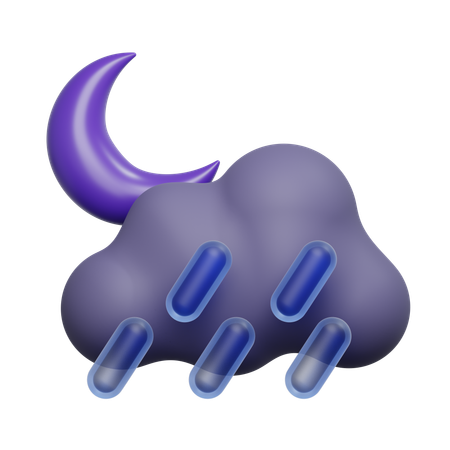 Chuva noturna  3D Icon