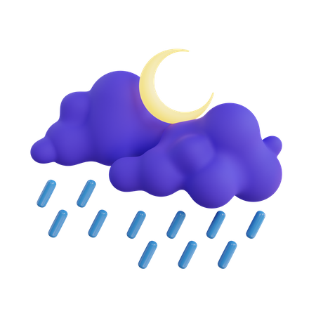 Chuva noturna  3D Icon