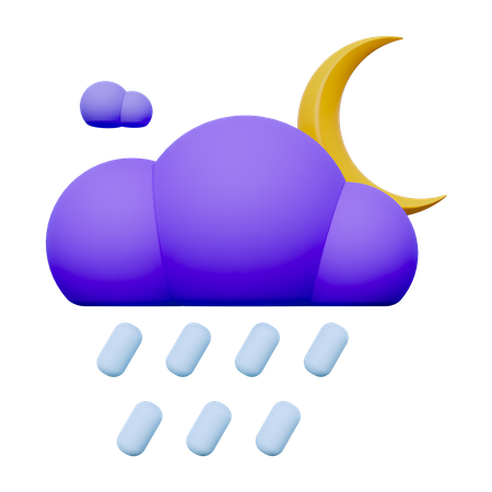 Chuva noturna  3D Icon