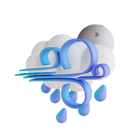 Chuva noturna tempestuosa  3D Illustration