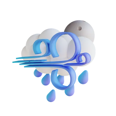 Chuva noturna tempestuosa  3D Illustration