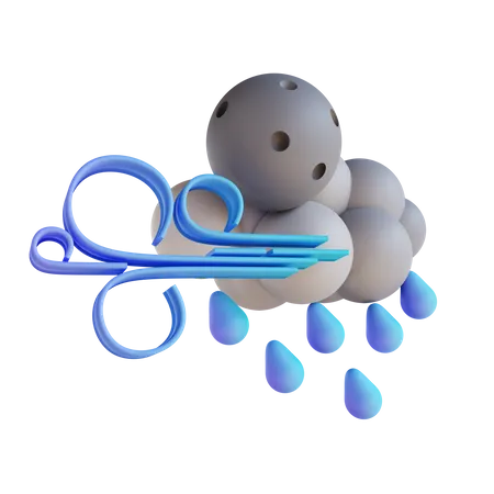 Chuva noturna tempestuosa  3D Illustration