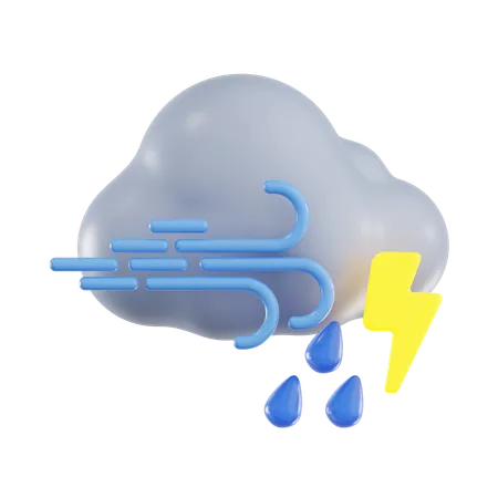 Chuva nublada  3D Icon