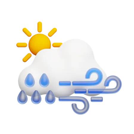 Chuva nublada  3D Icon