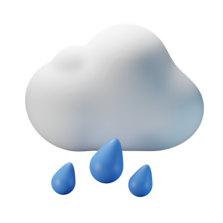 Nublado chuva forte  3D Icon