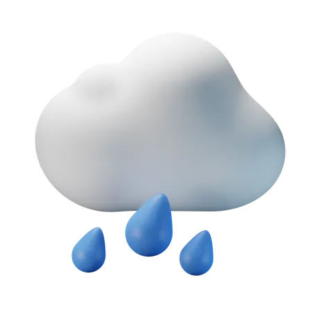 Nublado chuva forte  3D Icon