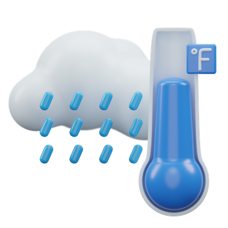 Chuva temperatura Fahrenheit  3D Icon