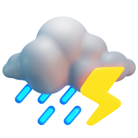 Chuva de trovão  3D Icon