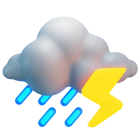 Chuva de trovão  3D Icon