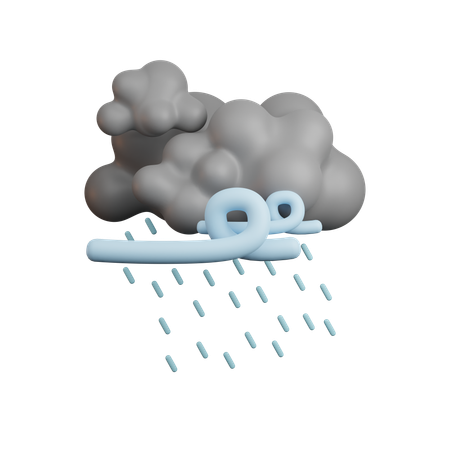 Chuva ventosa  3D Icon