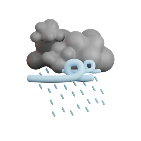 Chuva ventosa  3D Icon