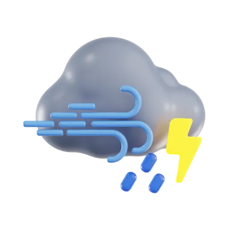 Chuva ventosa  3D Icon