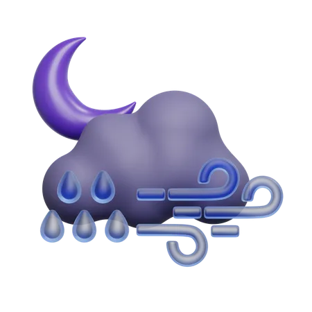 Chuva ventosa  3D Icon