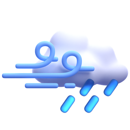 Chuva ventosa  3D Icon