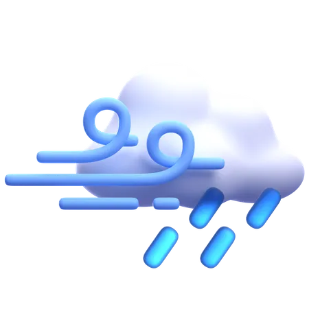 Chuva ventosa  3D Icon