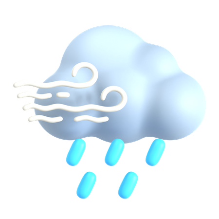 Chuva ventosa  3D Icon