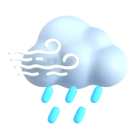 Chuva ventosa  3D Icon