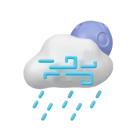 Chuva ventosa  3D Icon