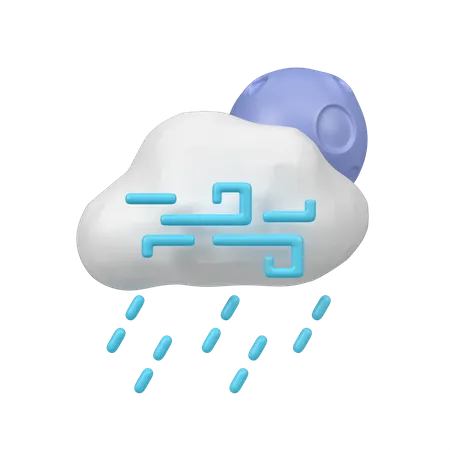 Chuva ventosa  3D Icon