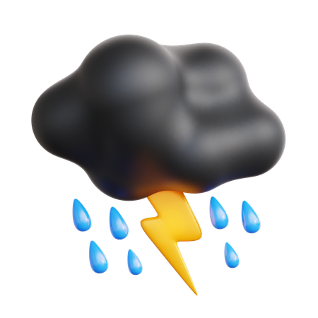 Trovão chuvoso  3D Icon
