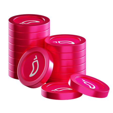 Pilas de monedas chz  3D Icon