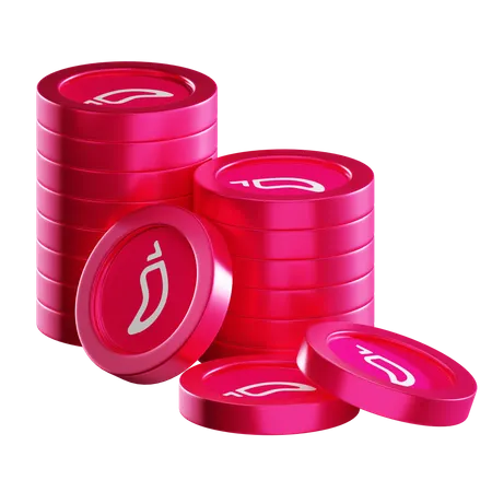 Pilas de monedas chz  3D Icon
