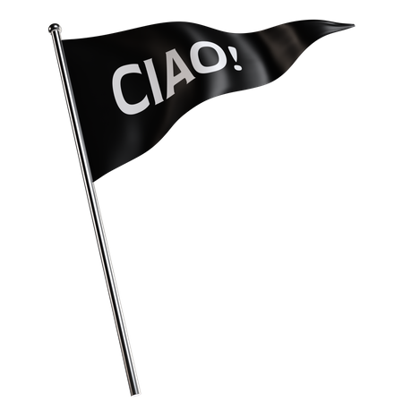 Ciao Flag  3D Illustration