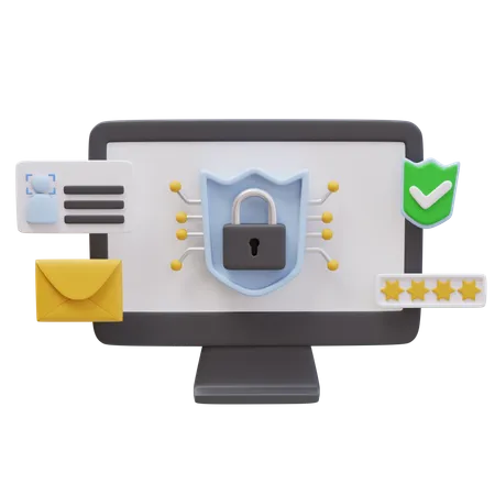 La seguridad cibernética  3D Icon