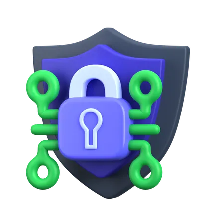 La seguridad cibernética  3D Icon