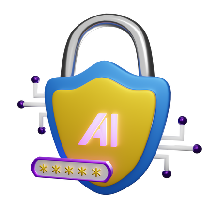 Ciberseguridad de IA  3D Icon