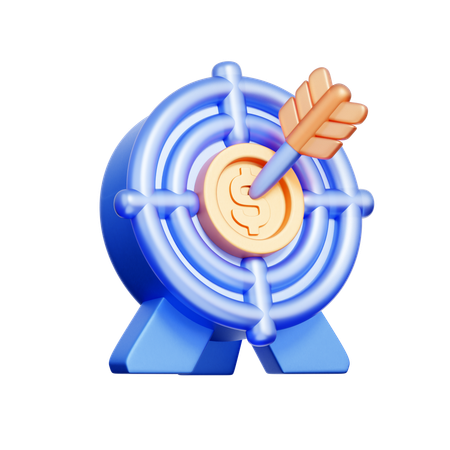 Cibler avec une pièce de monnaie  3D Icon
