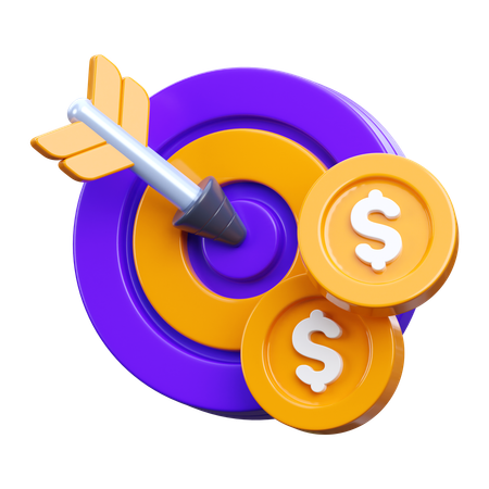 Objectif financier  3D Icon