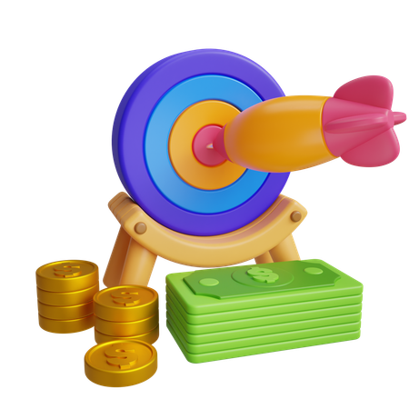 Objectif financier  3D Icon