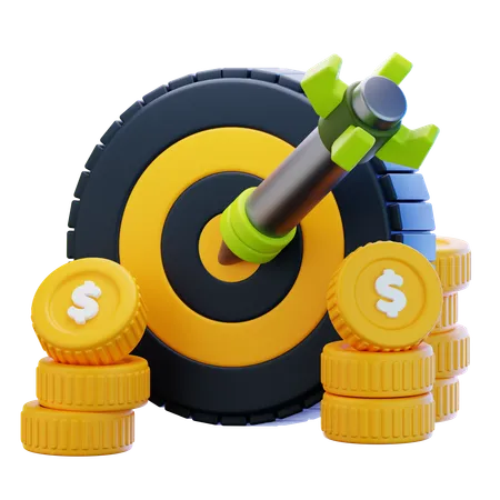 Objectif financier  3D Icon