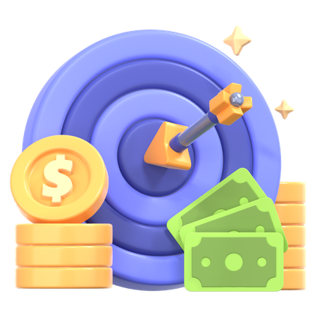 Objectif financier  3D Icon