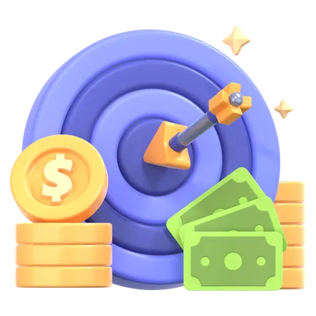 Objectif financier  3D Icon