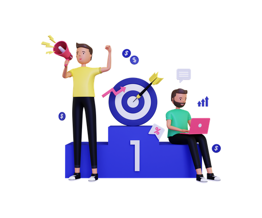 Cible marketing d'entreprise  3D Icon