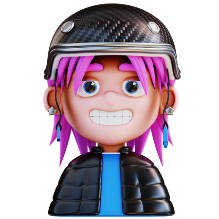 Ciclista feminina  3D Icon
