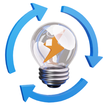 Ciclo de energia  3D Icon