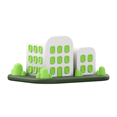 Cidade verde  3D Icon