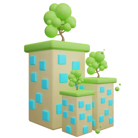 Cidade verde  3D Icon